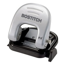 Bostitch Office EZ Squeeze Reduced Effort 2-Hole Punch, 2 20 Sheet, Silver