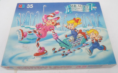 VTG 1985 MB Mr Mint & the Candy Land Kids in Peppermint Forest Floor Puzzle 35pc