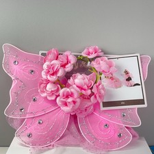 Fairy Dust Pet Dog Cat Costume Apparel Pink Butterfly Set XS/S