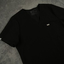 FIGS Scrub Top Womens XXL Black Catarina One-Pocket V-Neck Short Sleeve FW1000