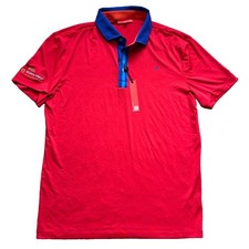 Redvanly Polo Shirt Men  s Medium Red And Blue New With Tags Golf Performance