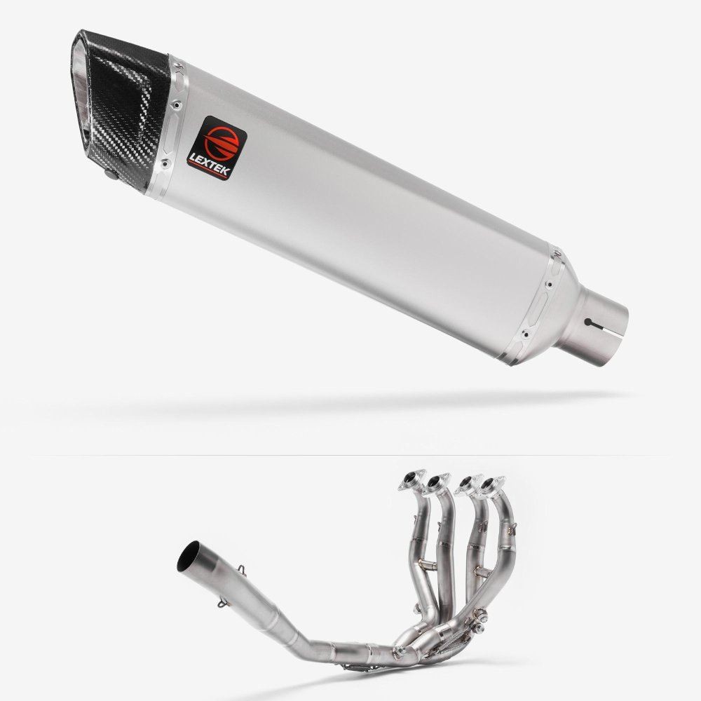 Lextek ST7 Exhaust 400mm with Titanium Headers for Kawasaki ZX-6R Ninja (13-20)