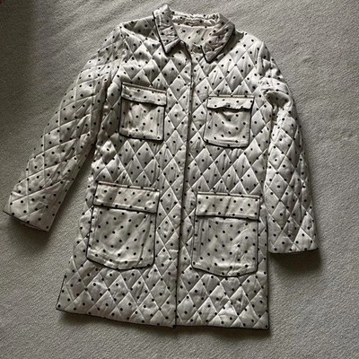 Ganni - weiße Jacke mit Tupfen - Creme - XS