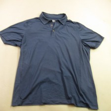 Untuckit Shirt Mens XL Short Sleeve Polo Lightweight Blue Golf Casual
