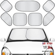Pieces Car Window Shade Set Include 4 Side Blocks Sun Shades and Rear 7 Silver