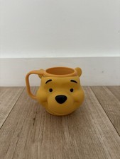 Vintage Winnie The Pooh 3D Shaped Plastic Mug Cup Pooh Bear Yellow Children&rsquo;s