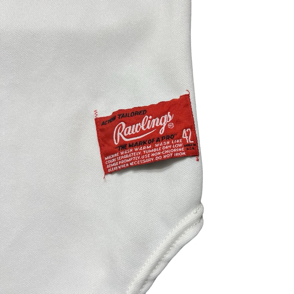 Camiseta de colección Harrisburg Senators Rawlings 42 años 80 autógrafo Ed Yacopino MiLB Foto 3 de 4