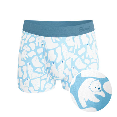 Shinesty Men's Ball Hammock Pouch Trunks - Polar Bear Print MicroModal Moisture