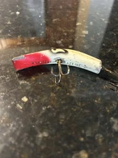 Vintage KAUTZKY LAZY IKE 3 inch WOOD Fishing Lure Red and White