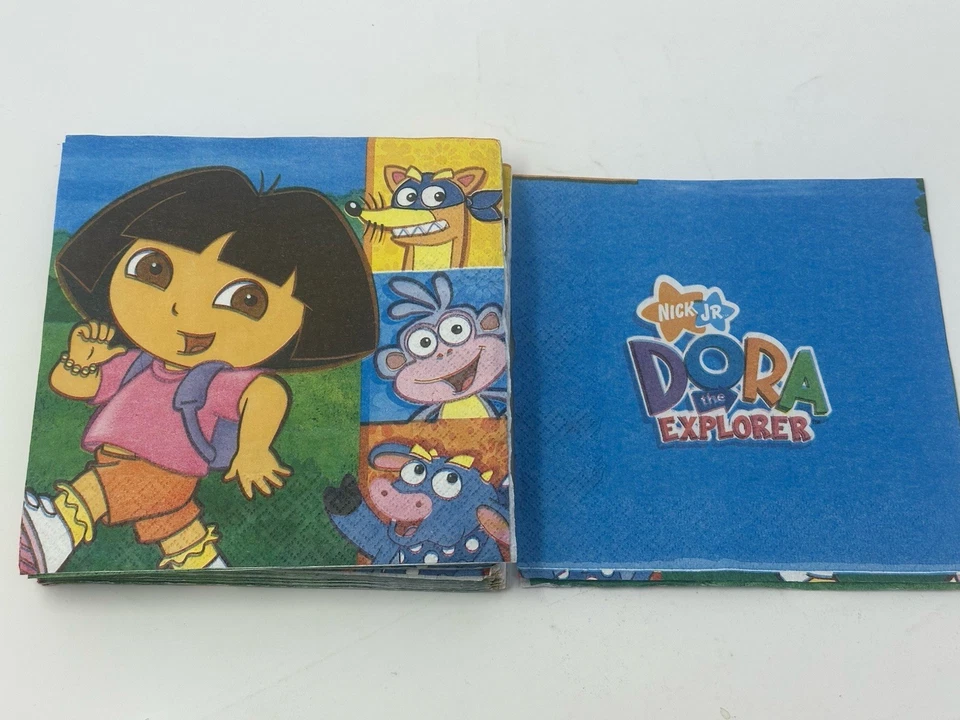 Dora The Explorer 2006 Party Supplies Sealed Plates, Napkins, Table Cloth - Image 4 of 4