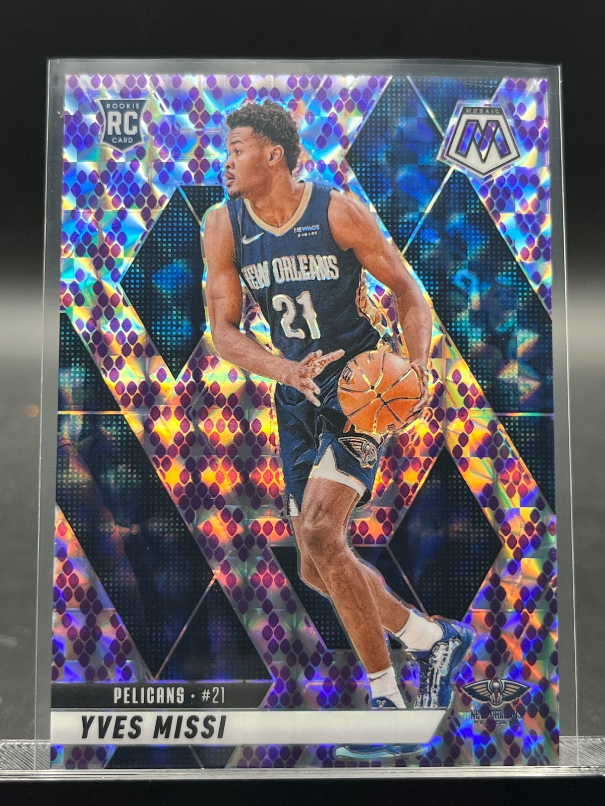 2024-25 Panini Mosaic Yves Missi #243 RC Purple Snakeskin 10/24