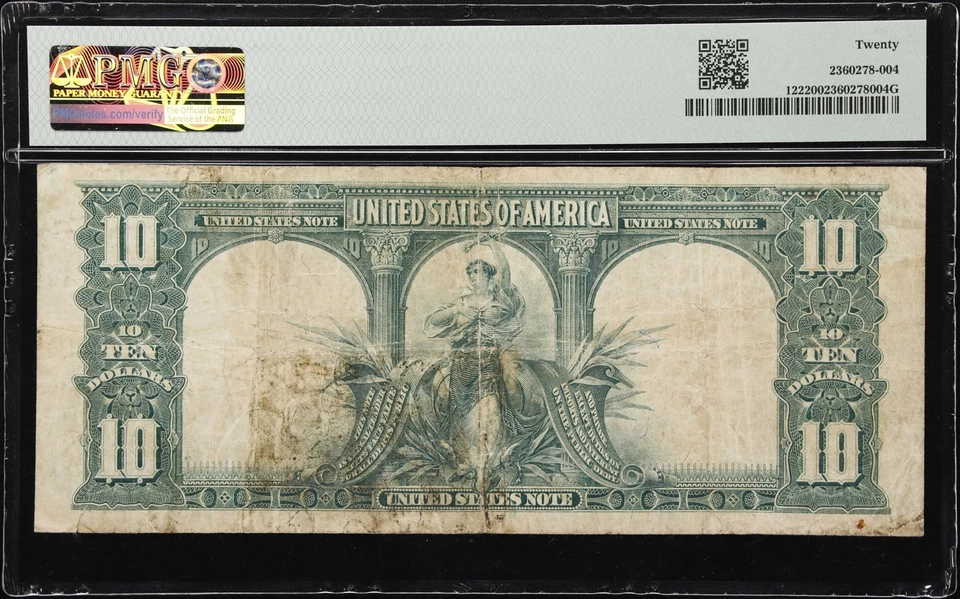 Fr. 122. 1901 $10 Legal Tender Note. PMG Very Fine 20. - Image 2 of 2