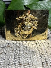 USMC Marine Corps Dress Blues Gold Toned Belt Buckle