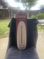 Late 40s Coke Cola Cigar Thermometer Org Working Thermometer Advertising Sign !!
