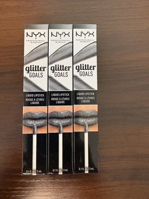 NYX Glitter Goals Liquid Lipstick Shade Alienated New In Box 3 Pack
