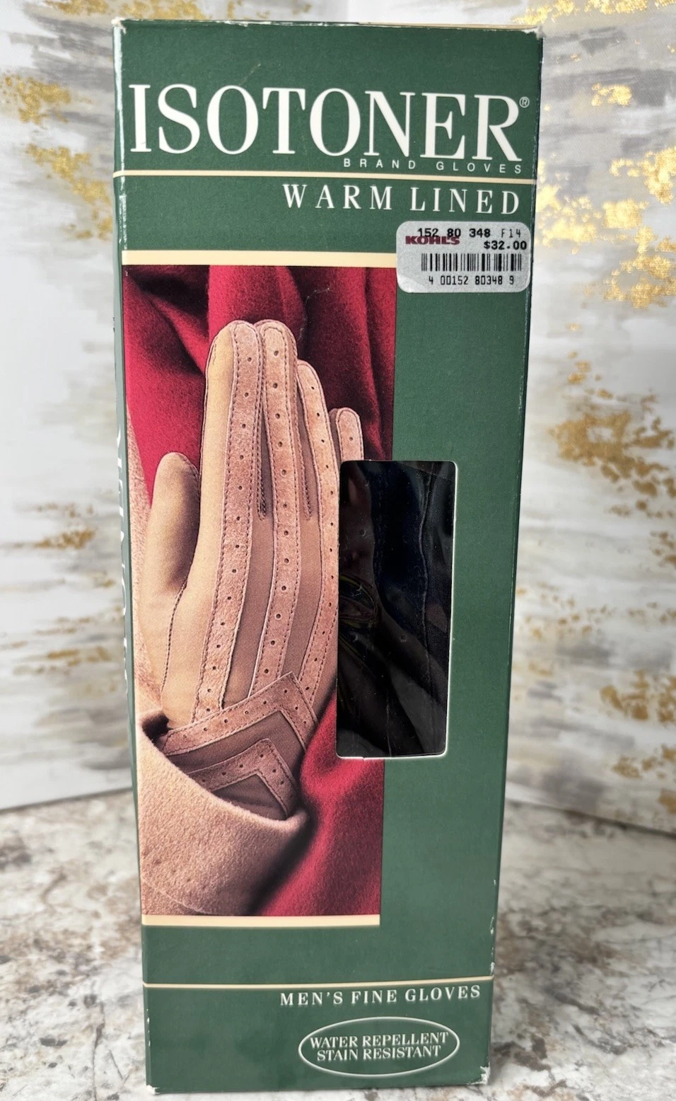 Vintage Aris Isotoner Men's Black Warm Lined Gloves Size Medium NEW IN BOX