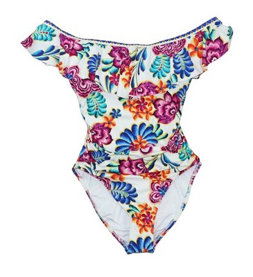La Blanca Size 8 Off-Shoulder Paradiso UPF 50+ Womens One Piece Bathing Suit NWT