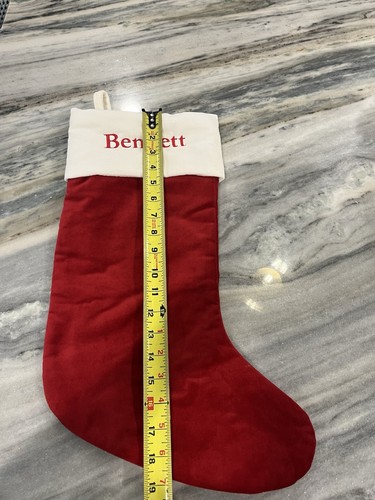 Pottery Barn Classic Christmas Red And White Stocking Bennett Monogrammed Name - Picture 2 of 2
