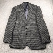 Alexandre Harris Tweed Blazer Mens EU 52 US 42 Gray Houndstooth Wool Jacket