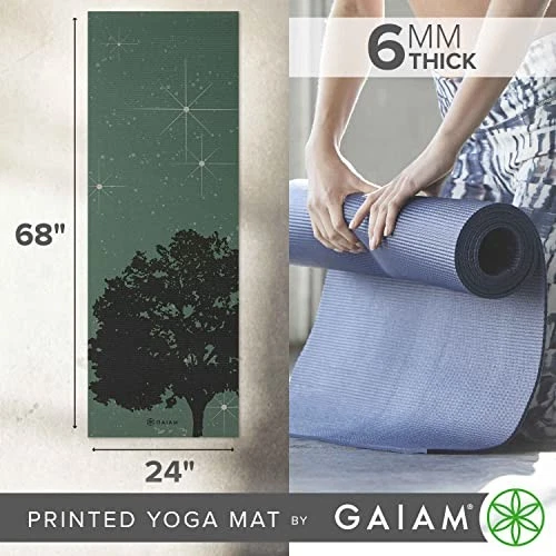 Gaiam Yoga Mat - Premium 6mm Print Extra Thick Non Slip Exercise & Fitness Mat - Image 3 of 4