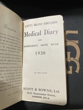 Scotts Brand Emulsion Medical Diary And Emergency Note Book 1938 Unused VTG