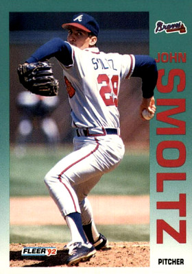 1992 Fleer #371 John Smoltz With Period After U.S.A. Atlanta Braves HOF