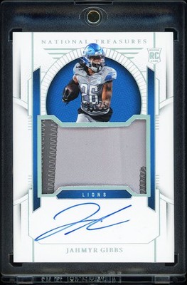 Jahmyr Gibbs 2023 National Treasures #167 Holo Silver Rookie Patch Auto /25
