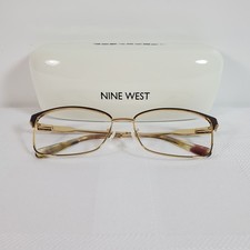 Nine West NW1098X 210 58-16-140 Gold Metal Full Rim Eyeglasses Frame Hard Case