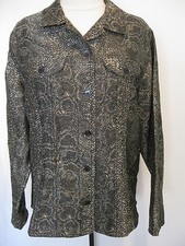 CHICOS WOMANS Multi Brown Jacket With Snakeskin Design Size 2