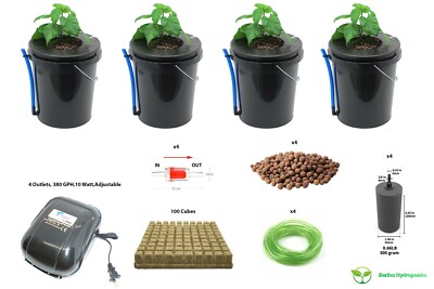 Hydroponics Deep Water Culture DWC Hydroponic System,5 Gallon [Set of 4]