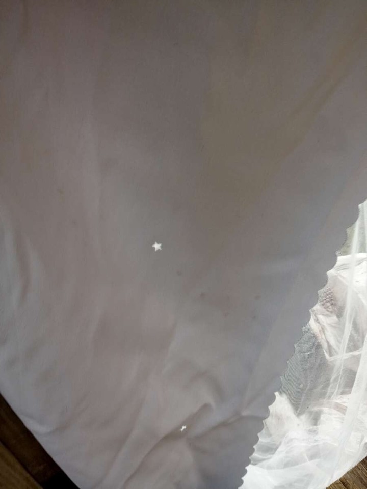 Scallop Edge Pink Purple Blue White Sheer Tulle Star Cut Outs Curtains ...