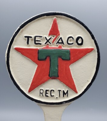 CAST IRON TEXACO GAS STATION LOLIPOP SIGN DISPLAY DOORSTOP