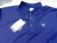 NWT Callaway Opti Dry golf polo, men's M, navy blue, 72, polyester