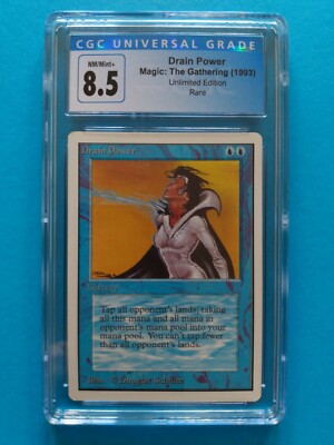 Drain Power🌪️ Unlimited (Second Edition) 1993 MTG | NM++/Mint CGC 8.5!