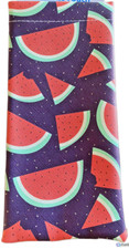 Sunglasses Eyeglasses Squeeze-Top Soft Pouch -Purple Polkadot Watermelon Print