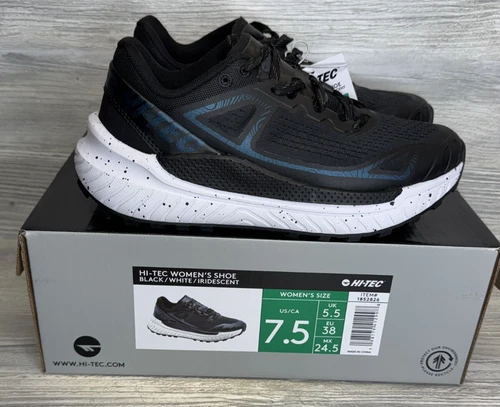 Hi-Tec 1852826 Womens Sneakers 7.5 Black White Iridescent Athletic Running Shoes