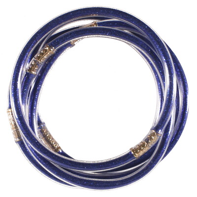 Lot 5 Bracelets Bouddhistes Bleus - Joncs Semi-rigides En Plastique - Unisexe Petugons