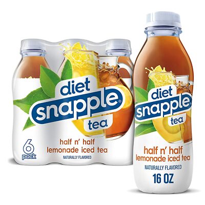 Snapple Zero Sugar Diet Half n' Half Lemonade Tea 16 oz Bottles (Pack Of 6)
