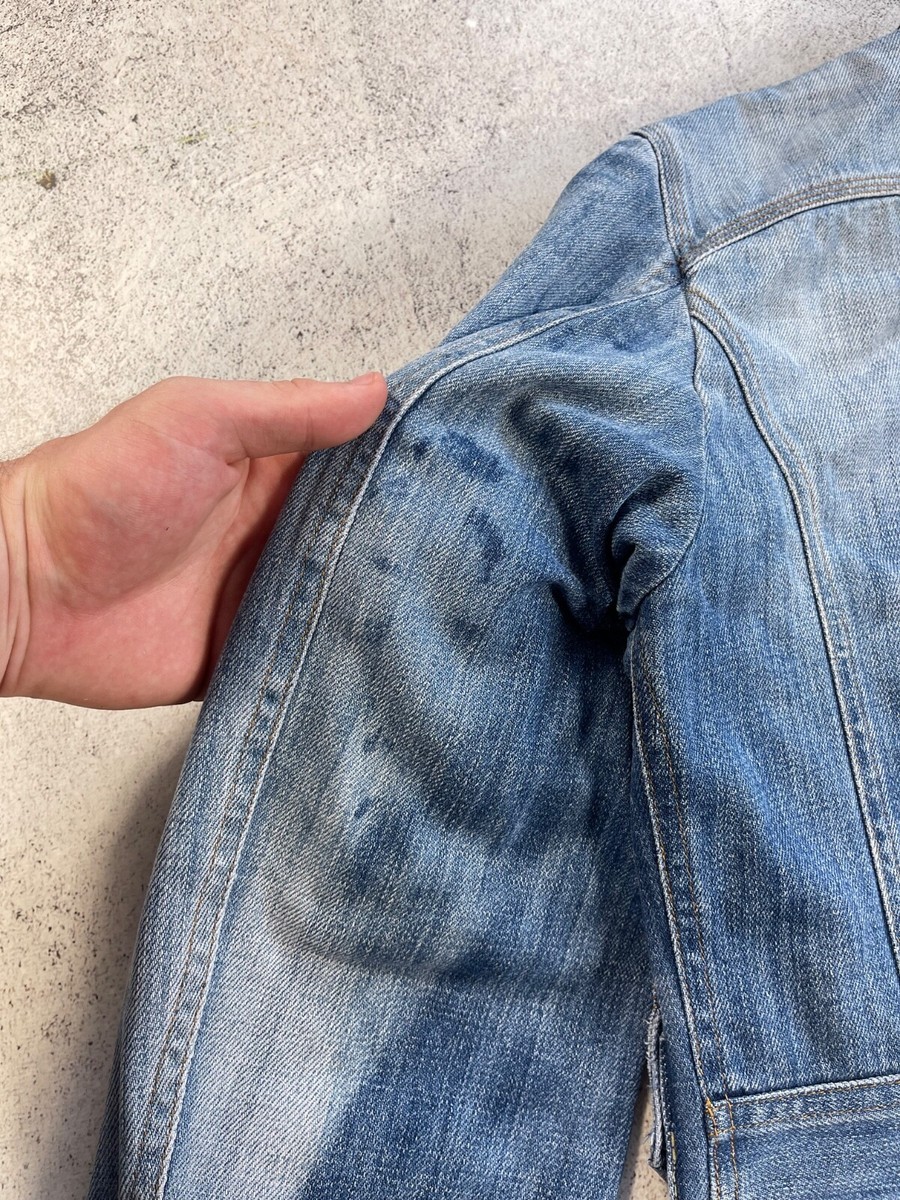 Just Cavalli by Roberto Cavalli Vintage 90s Jacket Blue Denim Zip