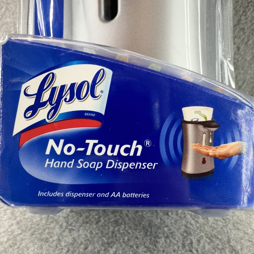 Lysol No Touch Hand Soap Dispenser Battery Operated Silver NEW