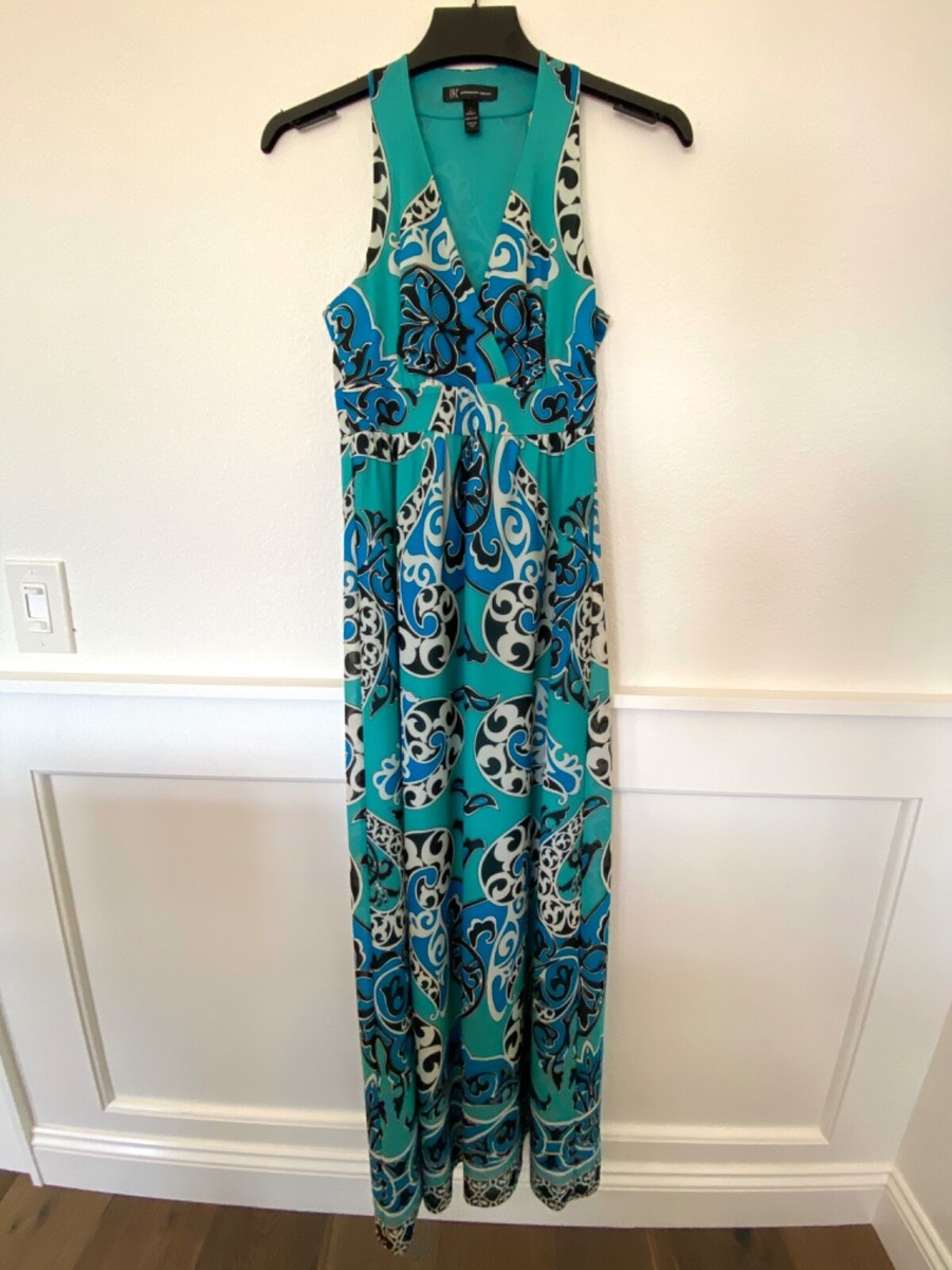 inc halter dress International Concepts Maxi Size S Teal Black Blue White Midi dresses