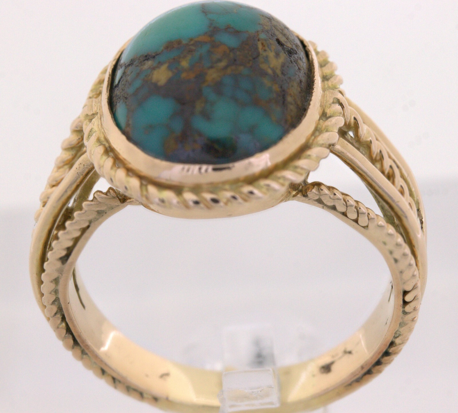 Turquoise, Yellow Gold Ring - image 7