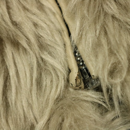 Iman Reversible Fur and Knit Zip Front Vest High Neck Pockets Tan/Taupe M - Picture 7 of 24