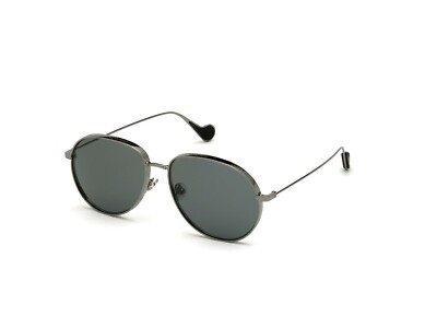 Moncler ML 0120-F 08A Gunmetal Round Tear Drop Metal Sunglasses Frame 62-15-145