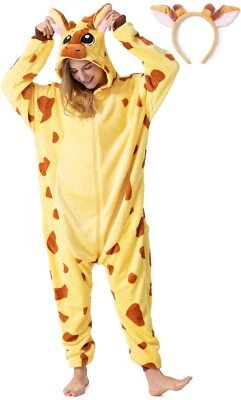 Giraffen-Kostüm Onesie für Erwachsene, Damen, Herren Karneval Fasching Giraffe