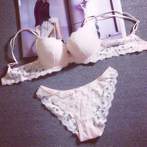 Women Bra Push Up Sheer Lace Bra Set Padded Underwire Bras Lingerie Sets 32-38BC - Picture 33 of 37