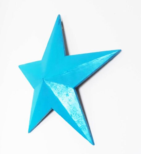 Colgante Estrella Madera Decoración Pared Azul Verde Azulado 39 o 52cm Vintage Estilo Retro~NUEVO - Imagen 3 de 7