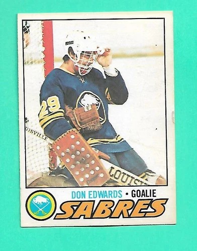 (1) DON EDWARDS 1977-78 O-PEE-CHEE # 201 SABRES GOALIE ROOKIE EX-MT  (W3879)  