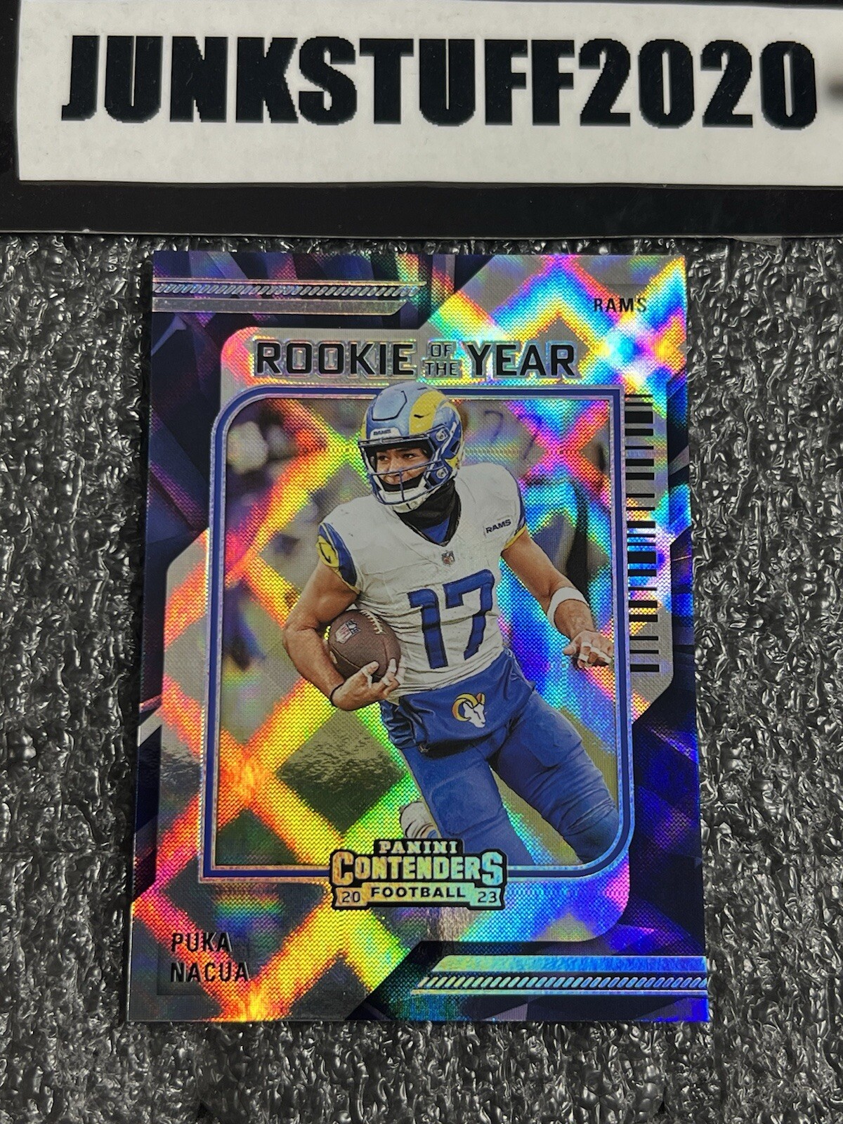 2023 Panini Contenders Puka Nacua Silver Holo SP Rookie Of The Year LA Rams RC
