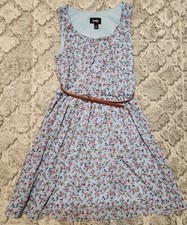 By  By S Blue Floral Fit Flare Sleeveless Dress Spring C49
